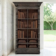 19th Century Renaissance Revival Carved Oak Barrister's Bookcase