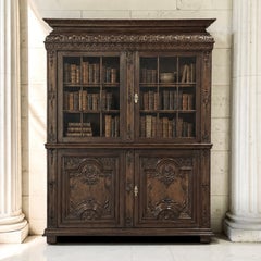 18th Century French Régence Carved Oak Bookcase ~ Bibliothèque