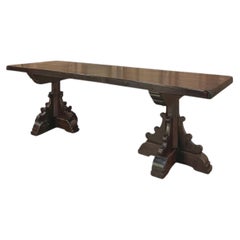 Grand Country French Elm Double Pedestal Dining Table