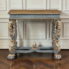 Early 19th Century Italian Baroque Faux-Sienna Marble Console