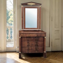 19th Century French Empire Period Mahogany Chest of Drawers with Mirror