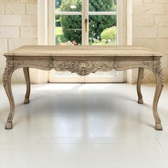 Antique Country French Liégeoise Régence Stripped Oak Dining Table~Writing Desk