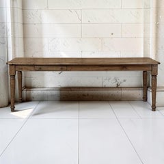 Antique English Rustic Pine Farm Table ~ Dining Table with Drawer