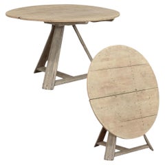 18th Century Rustic Dutch Stripped Oak Round Tilt Top Center Table