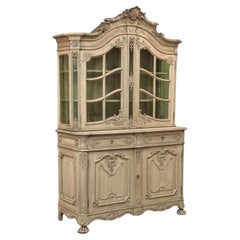 Antique Liegeoise Regence Stripped Oak Bookcase ~ Display Cabinet