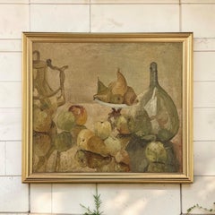 Gerahmtes Ölgemälde auf Leinwand von Gustave Camus (1914–1984) „Stillleben“