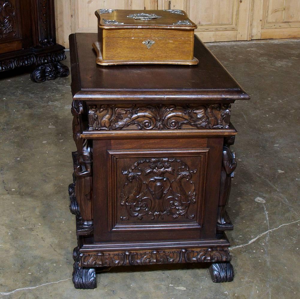 Early 20th Century Stunning One-of-a-Kind Grand Italian Renaissance Office Suite in Walnut