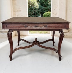 Antique Country French Louis XVI Oak Writing Desk ~ Game Table