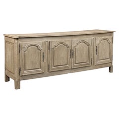 18th Century Country French Louis XIV Buffet in Stripped White Oak