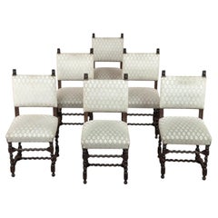 Set of 6 Antique 19th Century Renaissance Revival Oak Dining Chairs