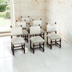 Set of 6 Antique 19th Century Renaissance Revival Oak Dining Chairs