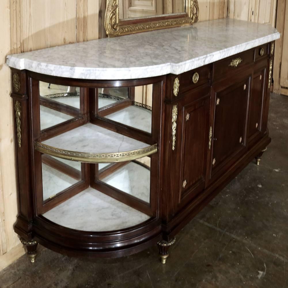 The name of Maison Krieger was considered one of the top furniture craft houses in Paris during the Belle Époque, a time which most experts agree was the true Golden Age of furniture craftsmanship! This 19th century French neoclassical marble-top