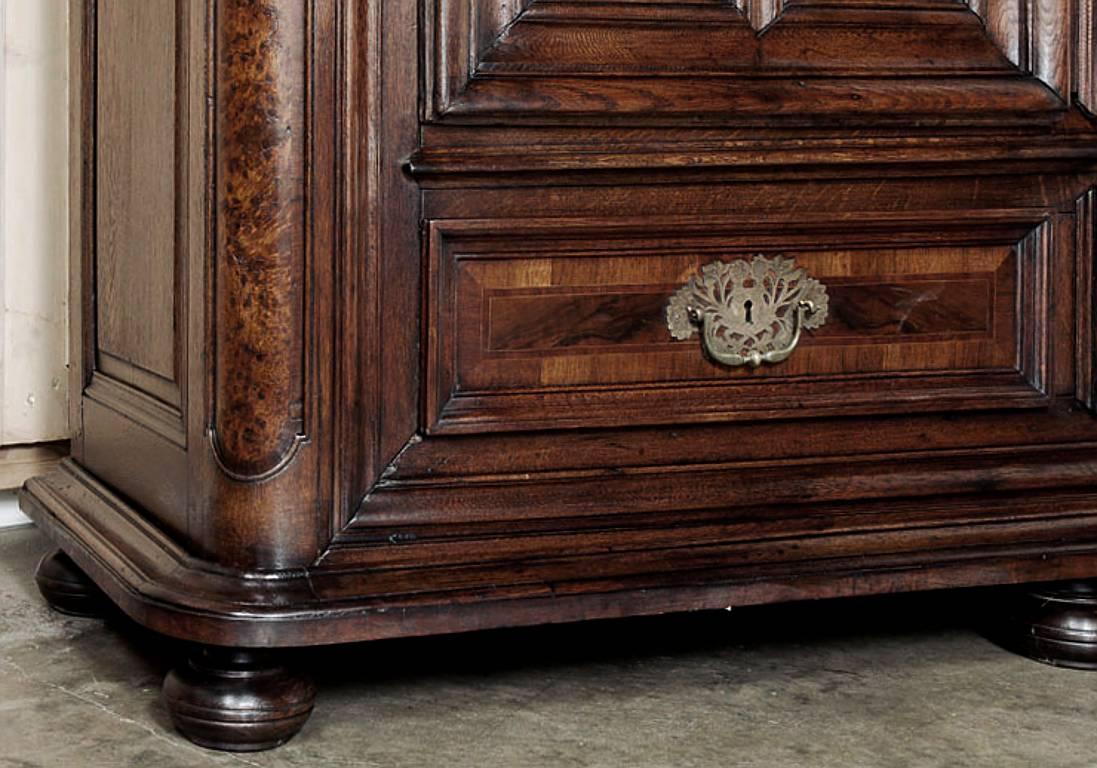 18th Century Antique French Marquetry Armoire from Lorraine, circa 1730 In Excellent Condition In Dallas, TX