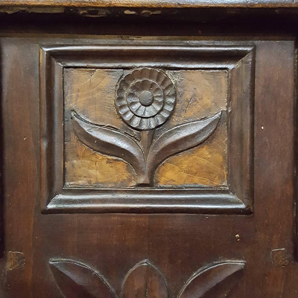 Late 19th Century Country French Hand Carved Fruitwood Enfilade Bressan Buffet, Circa 1880