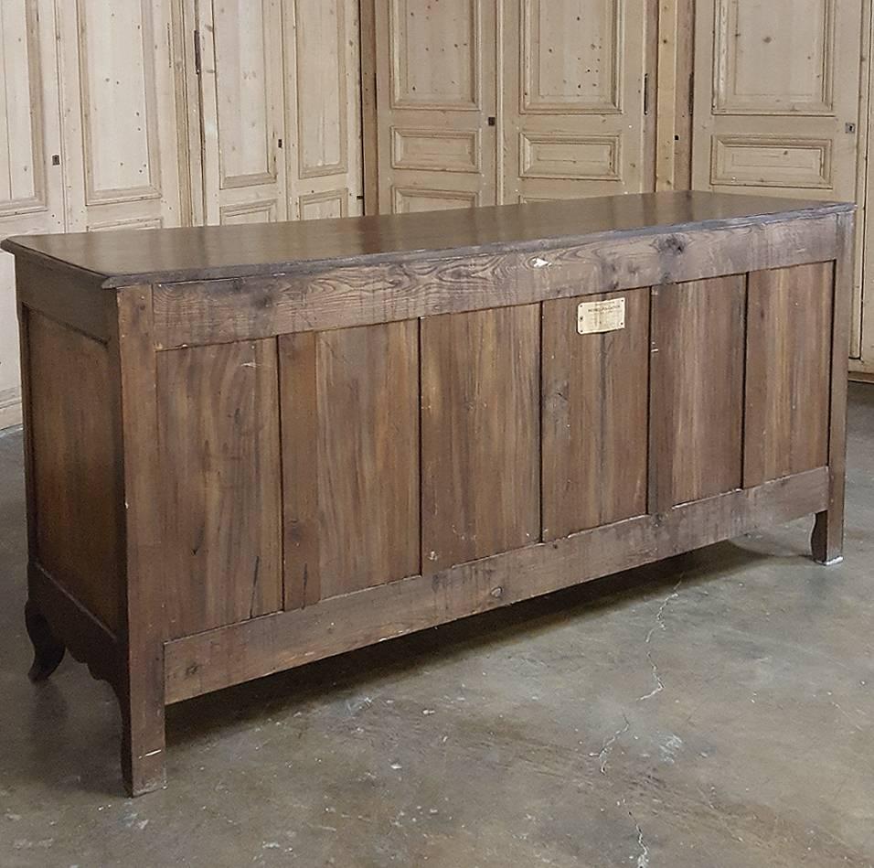 Country French Hand Carved Fruitwood Enfilade Bressan Buffet, Circa 1880 5