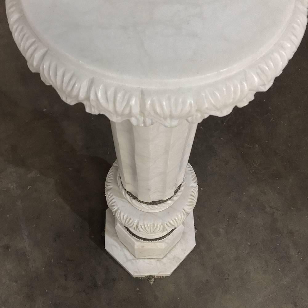 19th Century French Neoclassical Carrara Marble Pedestal 5