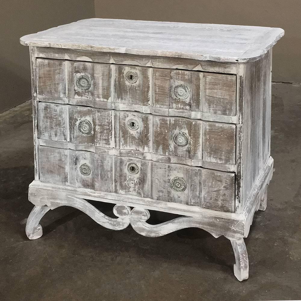 Hardwood 19th Century Country French Painted, Whitewashed Commode
