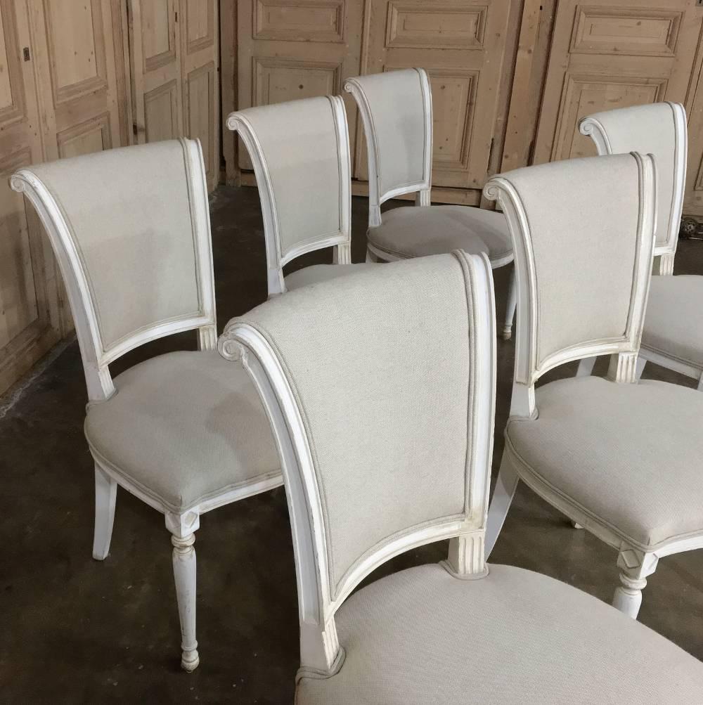 Set of 12 Antique Painted French Directoire Chairs 3
