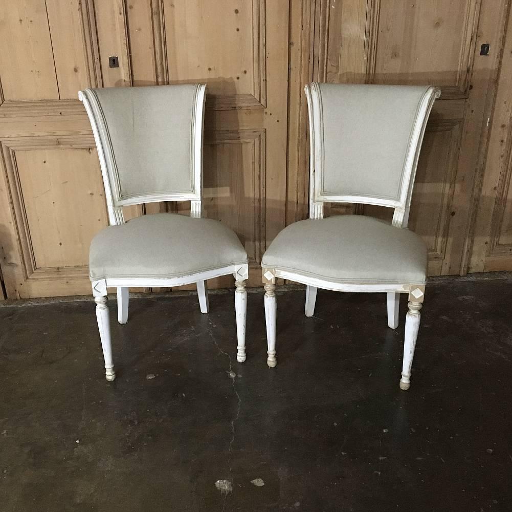 Set of 12 Antique Painted French Directoire Chairs 4