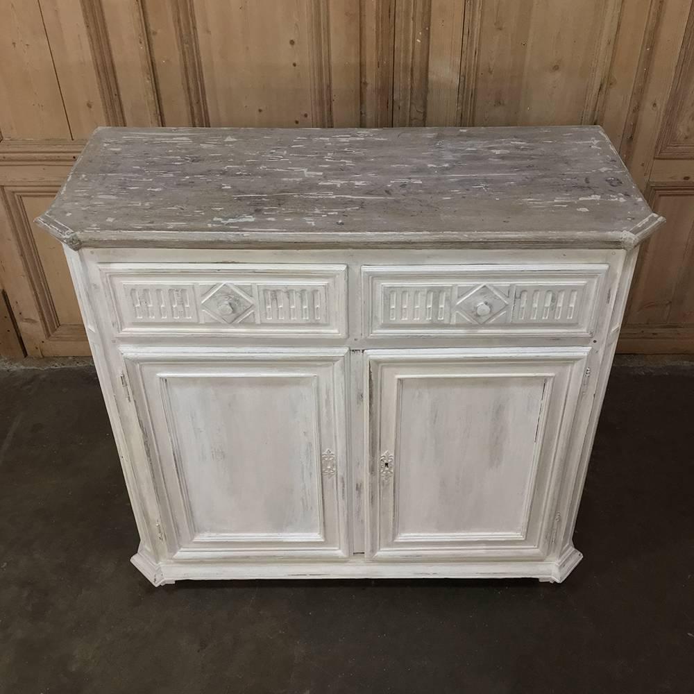 Late 18th Century 18th Century Country French Louis XVI Painted Buffet For Sale