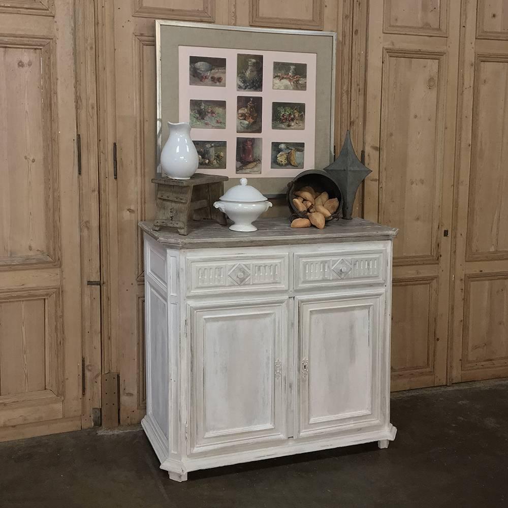 18th Century Country French Louis XVI Painted Buffet For Sale 5