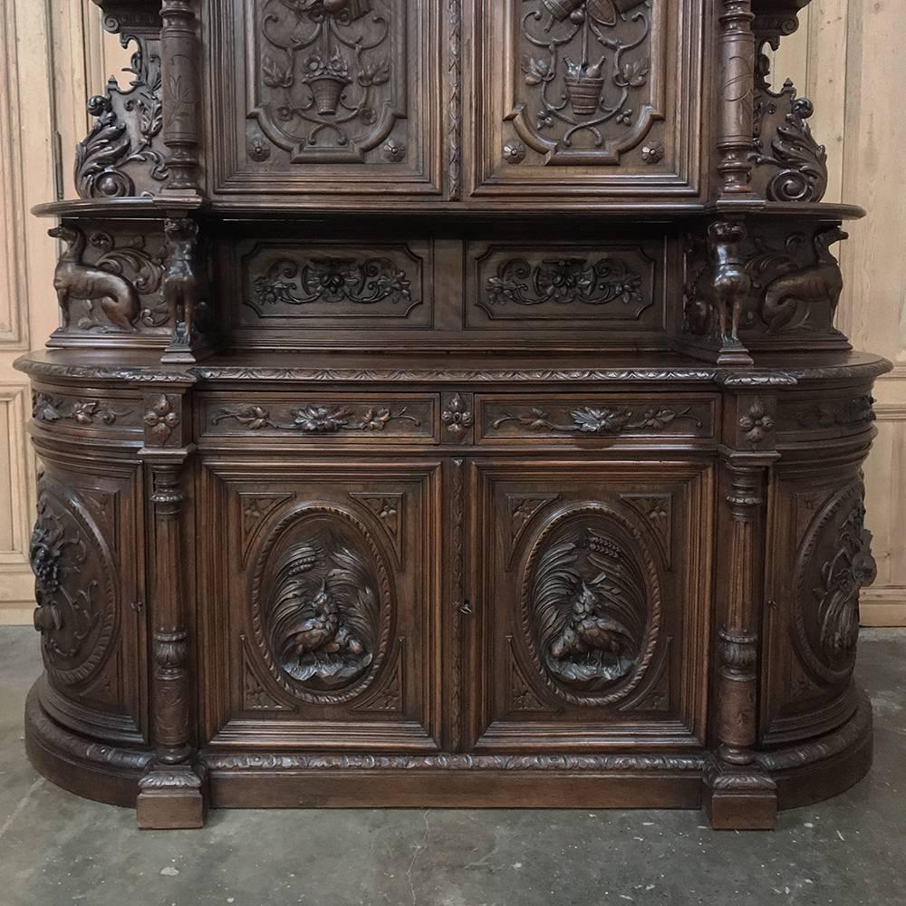 19th Century French Oak Hunt Two-Tiered Buffet- Bookcase 3