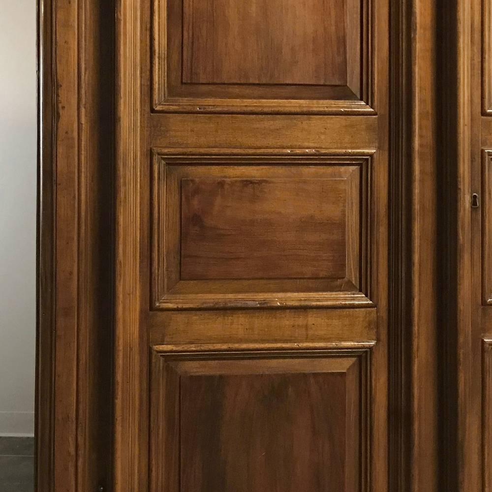 French Provincial Vintage Country French Walnut Armoire