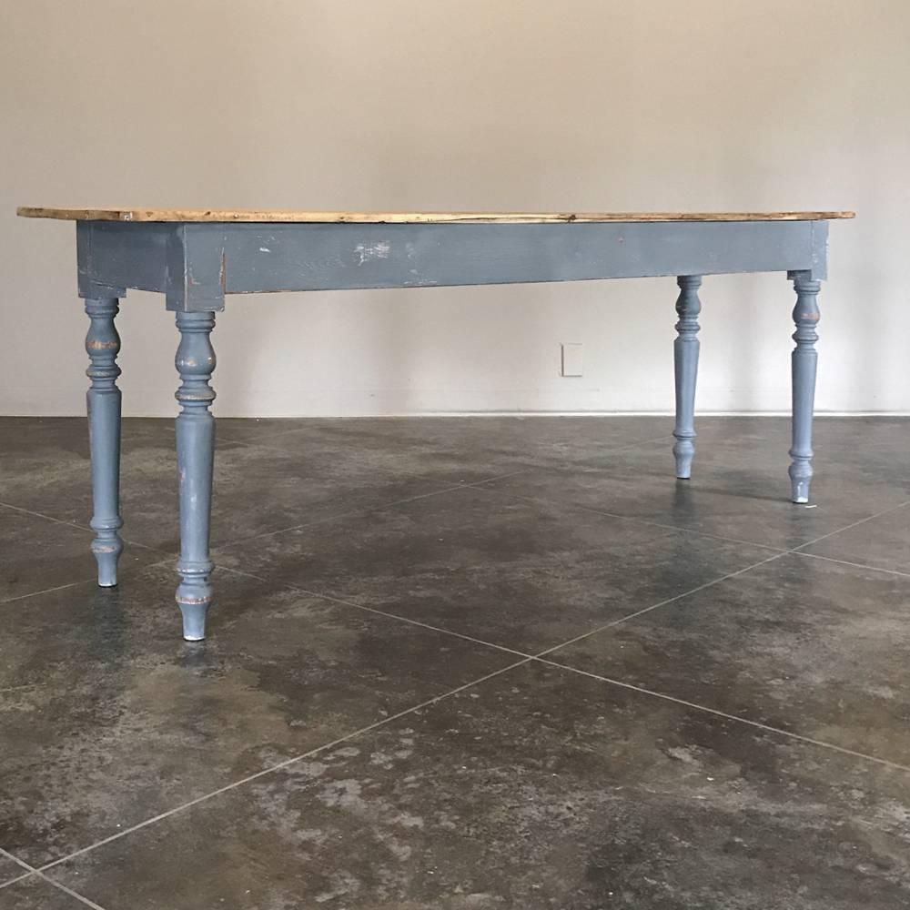 Antique Painted Sofa Table with Stripped Top 1