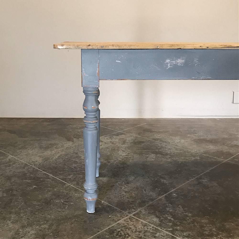Antique Painted Sofa Table with Stripped Top In Good Condition In Dallas, TX