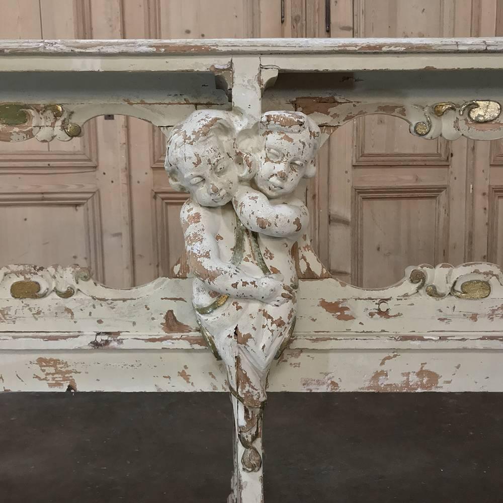 Renaissance Revival 19th Century French Prayer Bench with Angels For Sale