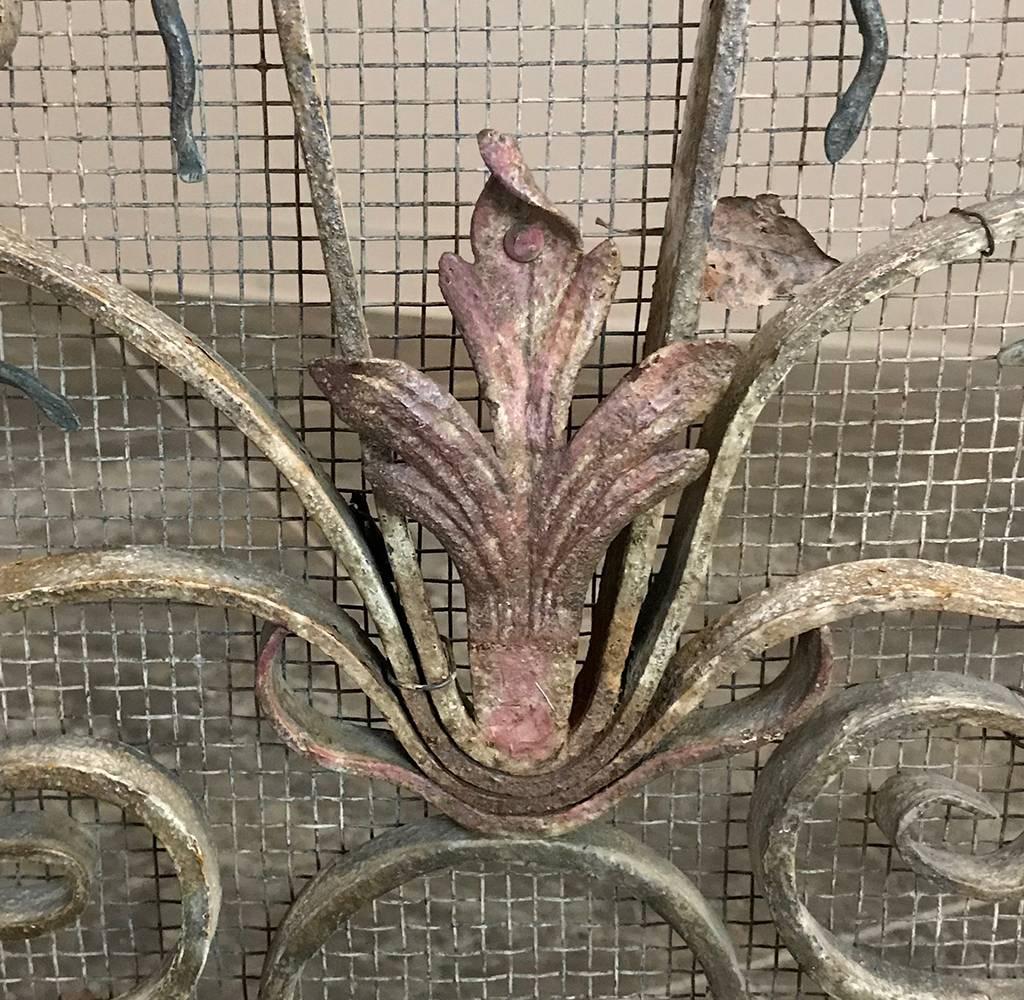 Late 19th Century 19th Century Painted Wrought Iron Ballustrade ~ Fire Screen