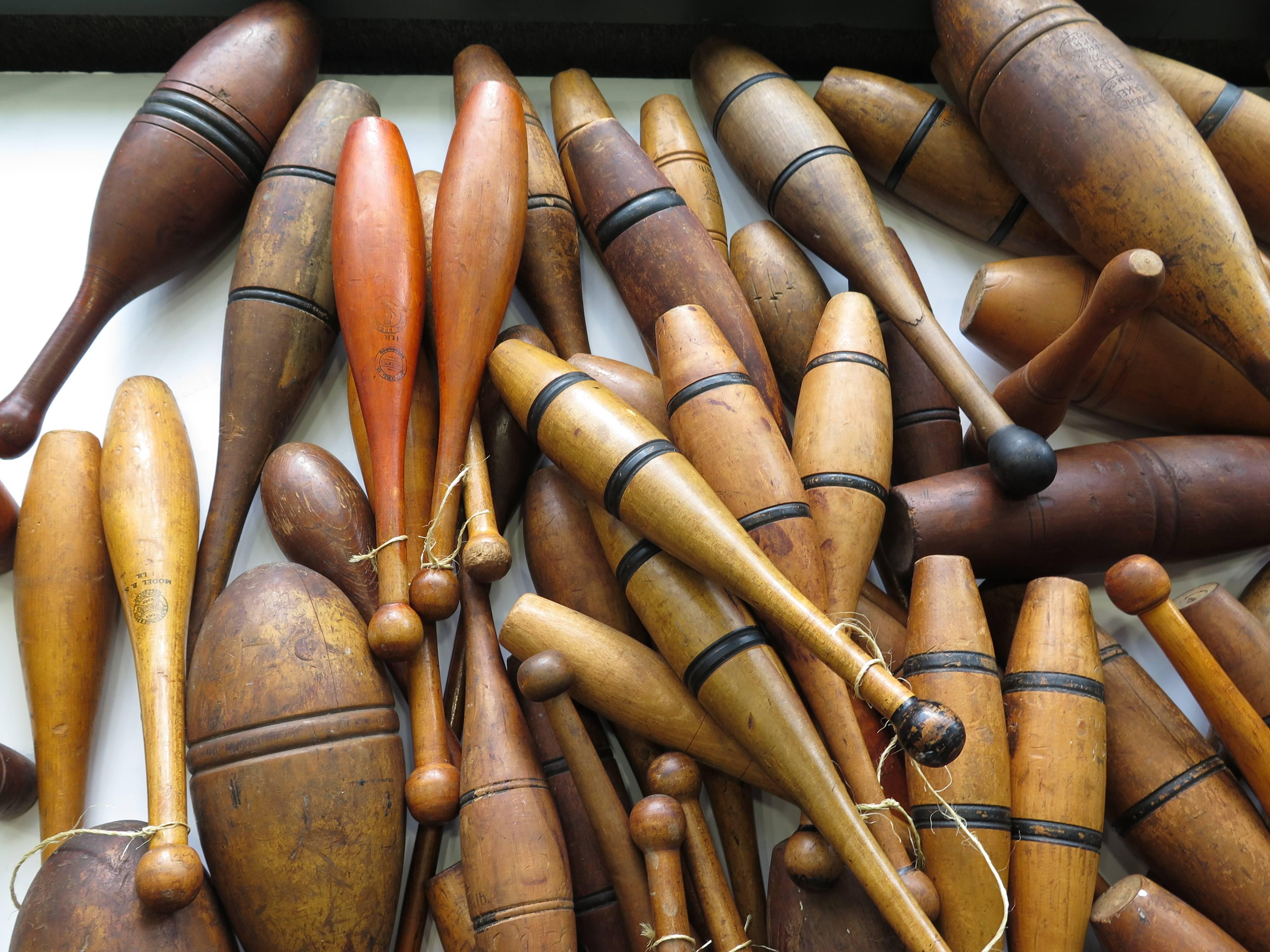 20th Century Amazing Collection of Indian Clubs, Weight Clubs, and Juggling Clubs For Sale