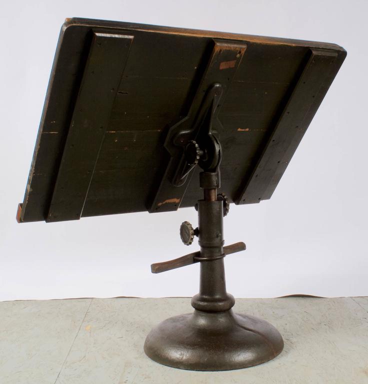 Impressive 1940s Pedestal Base Architect's Drafting Table at 1stdibs