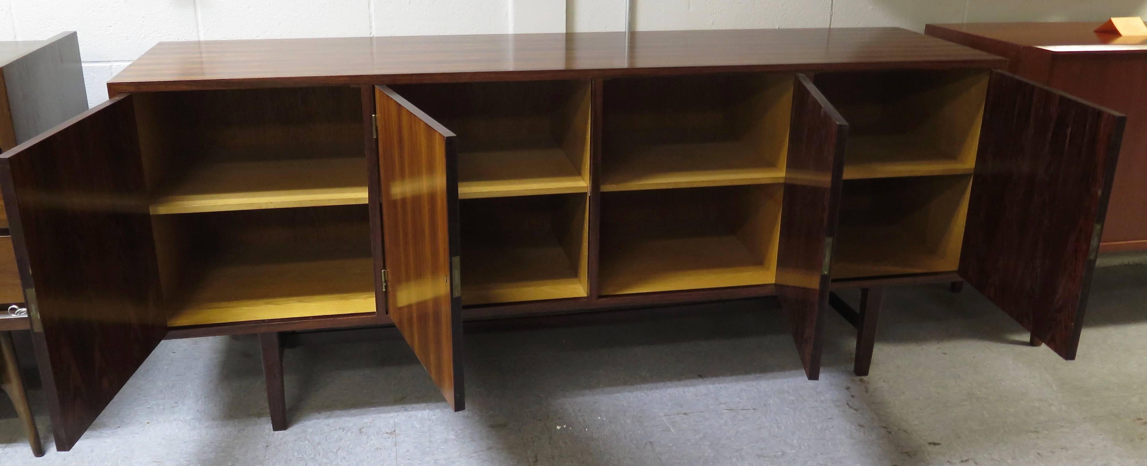 Scandinavian Modern 1960 Danish Rosewood Four-Door Credenza