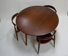 Fantastic 1950 Hans Wegner Three Leg Table and Chair Set