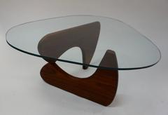 1950s Noguchi-Style Solid Walnut End Tables