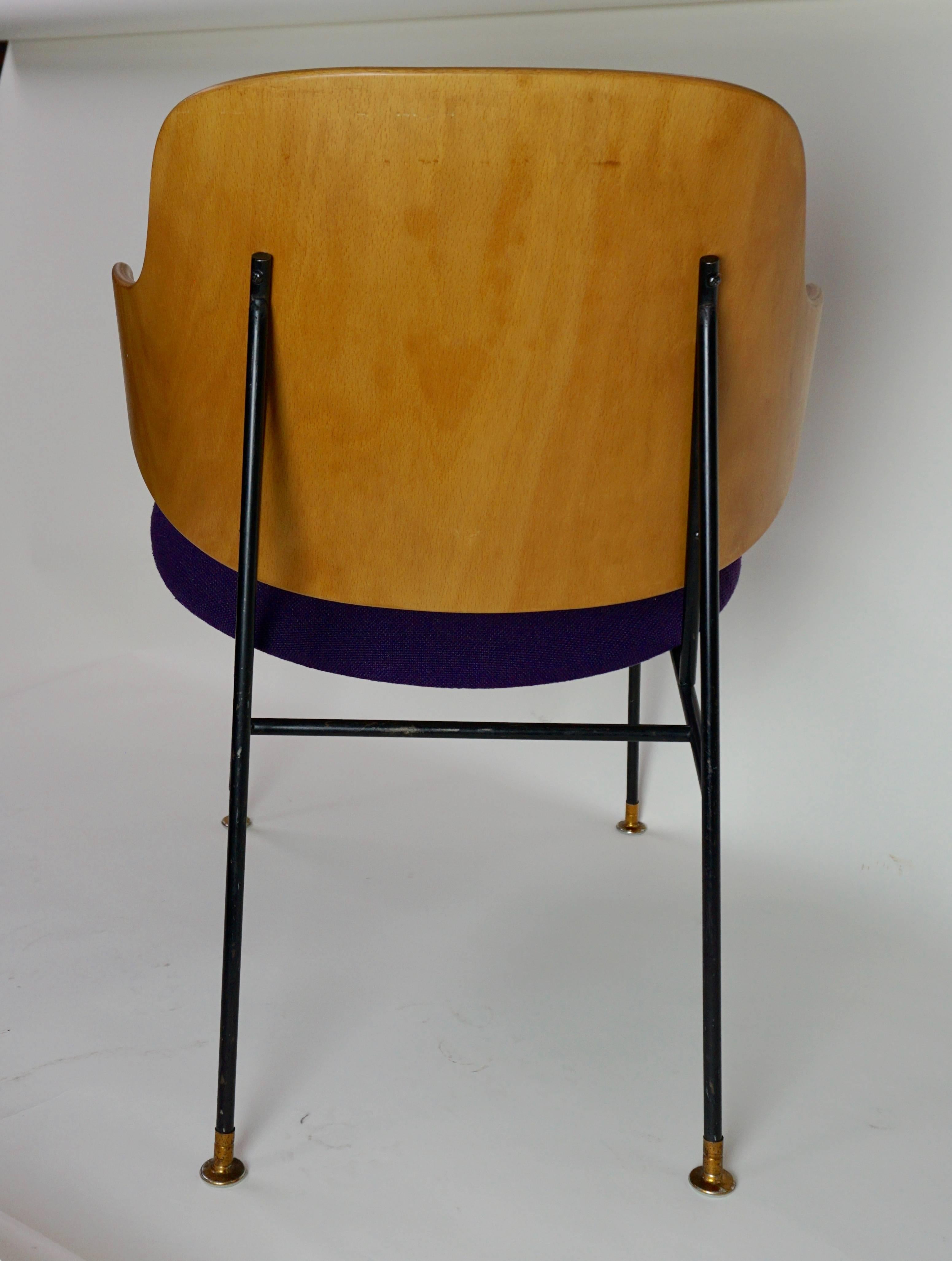Danish Vibrant Purple Pair of Ib-Kofoed Larsen 'Penguin' Chairs