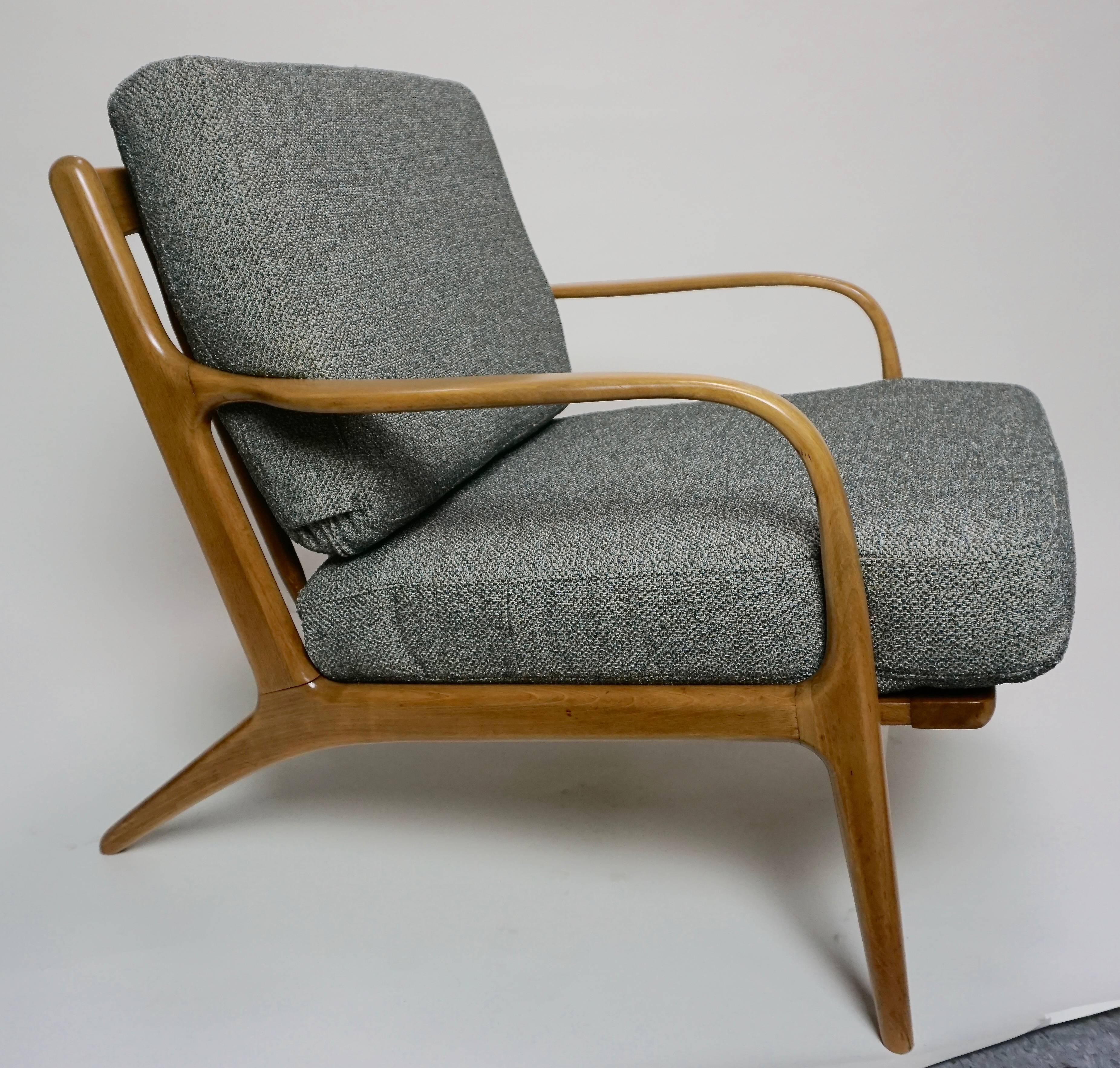 American 1960 Adrian Pearsall model 2315-c Bent Arm Lounge Chair-Pair