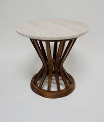 Edward Wormley for Dunbar "Sheaf of Wheat" Stand with Travertine Top
