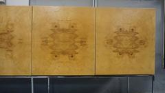 Great Milo Baughman Olive Burl Floating Credenza