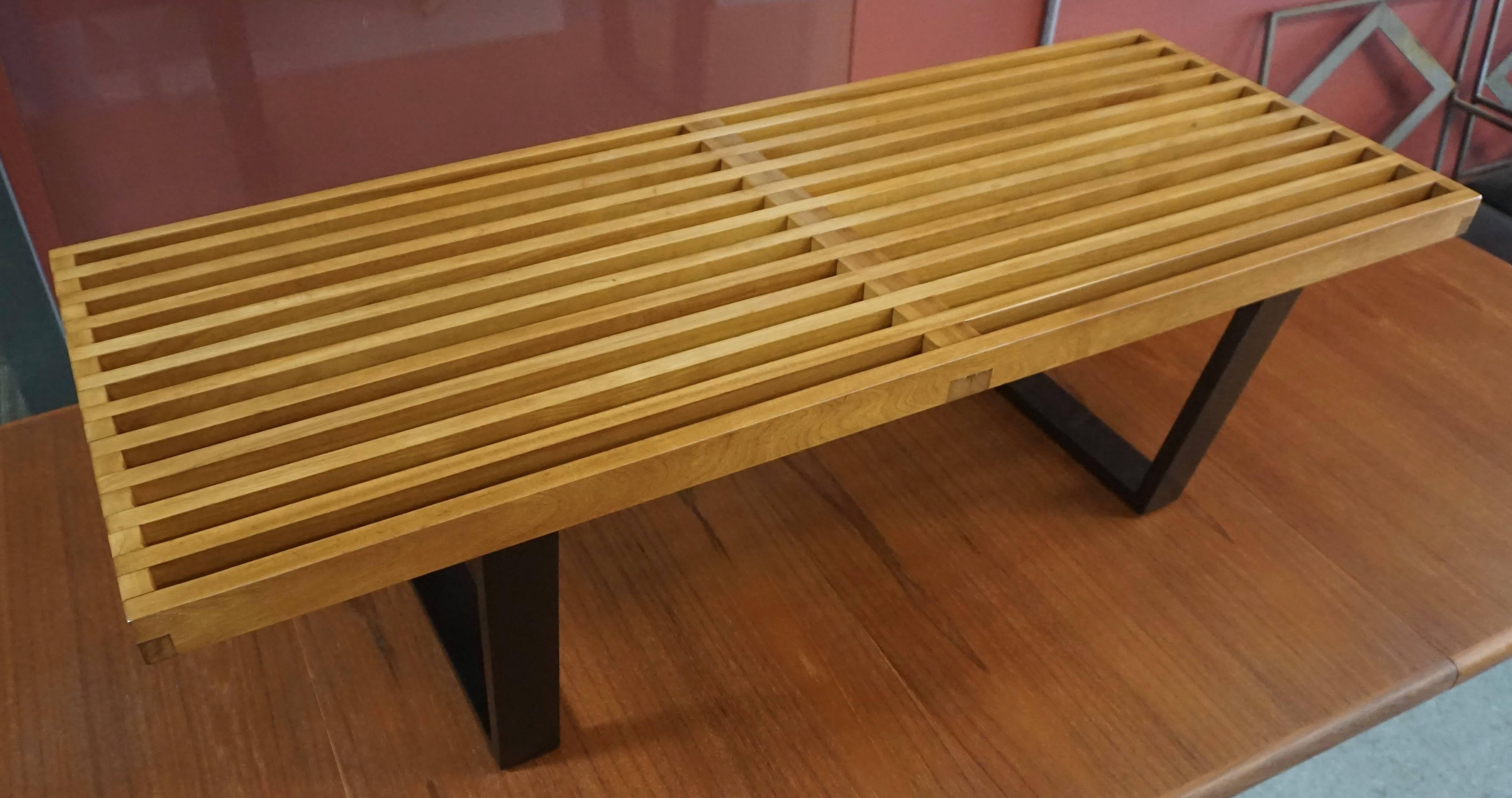 Mid-Century Modern George Nelson 48 Inch Slat Bench