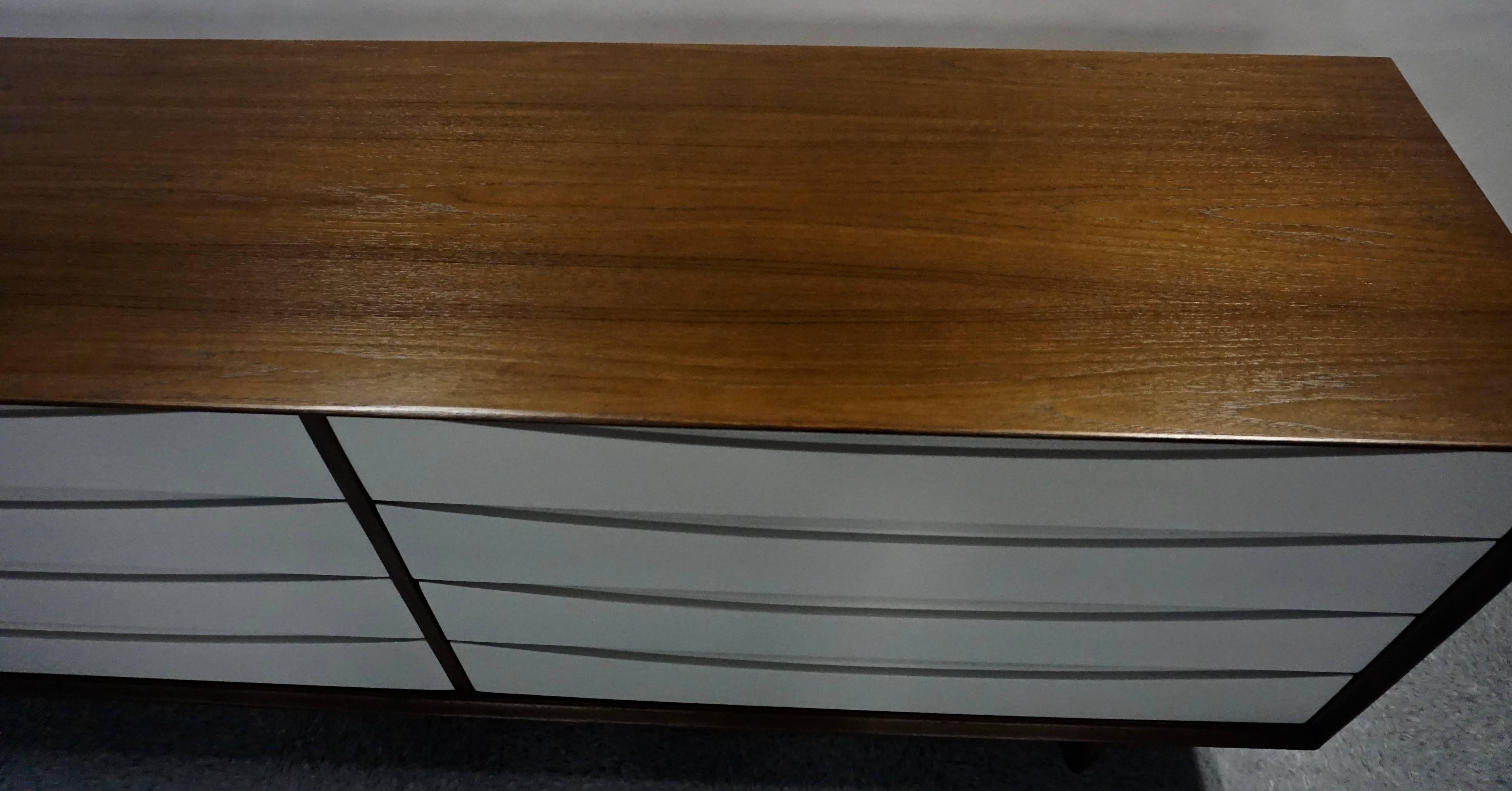 1950 Arne Vodder Eight Drawer Teak Dresser 1