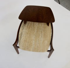 Gordon Furniture Pair of Travertine Step End Tables