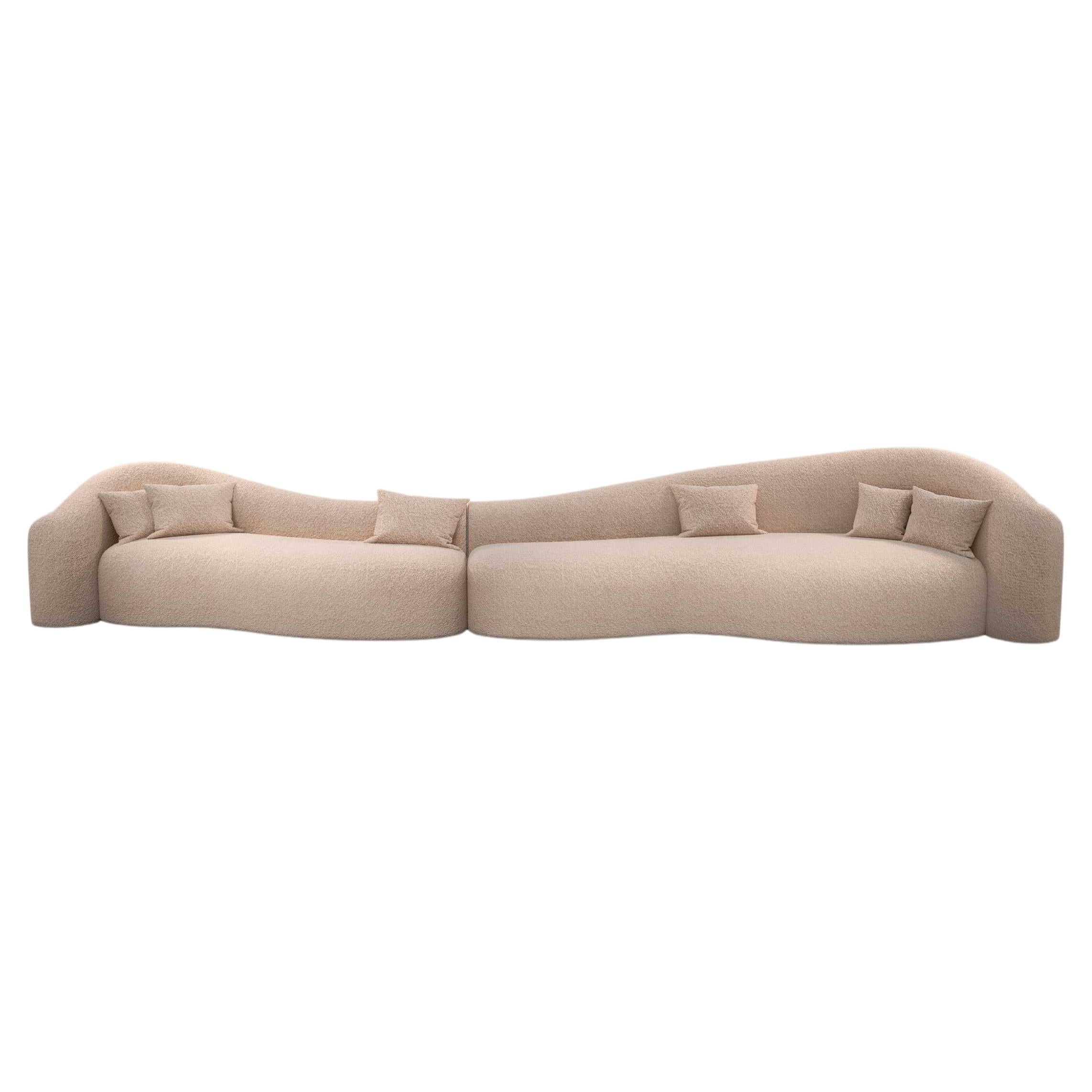 Sofa Baïne Sand in Dedar Stoff von Jérôme Bugara Editions im Angebot