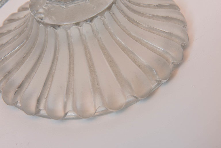 Pair of Baccarat Crystal Frosted Base Cupids Holding a Candlestick 2