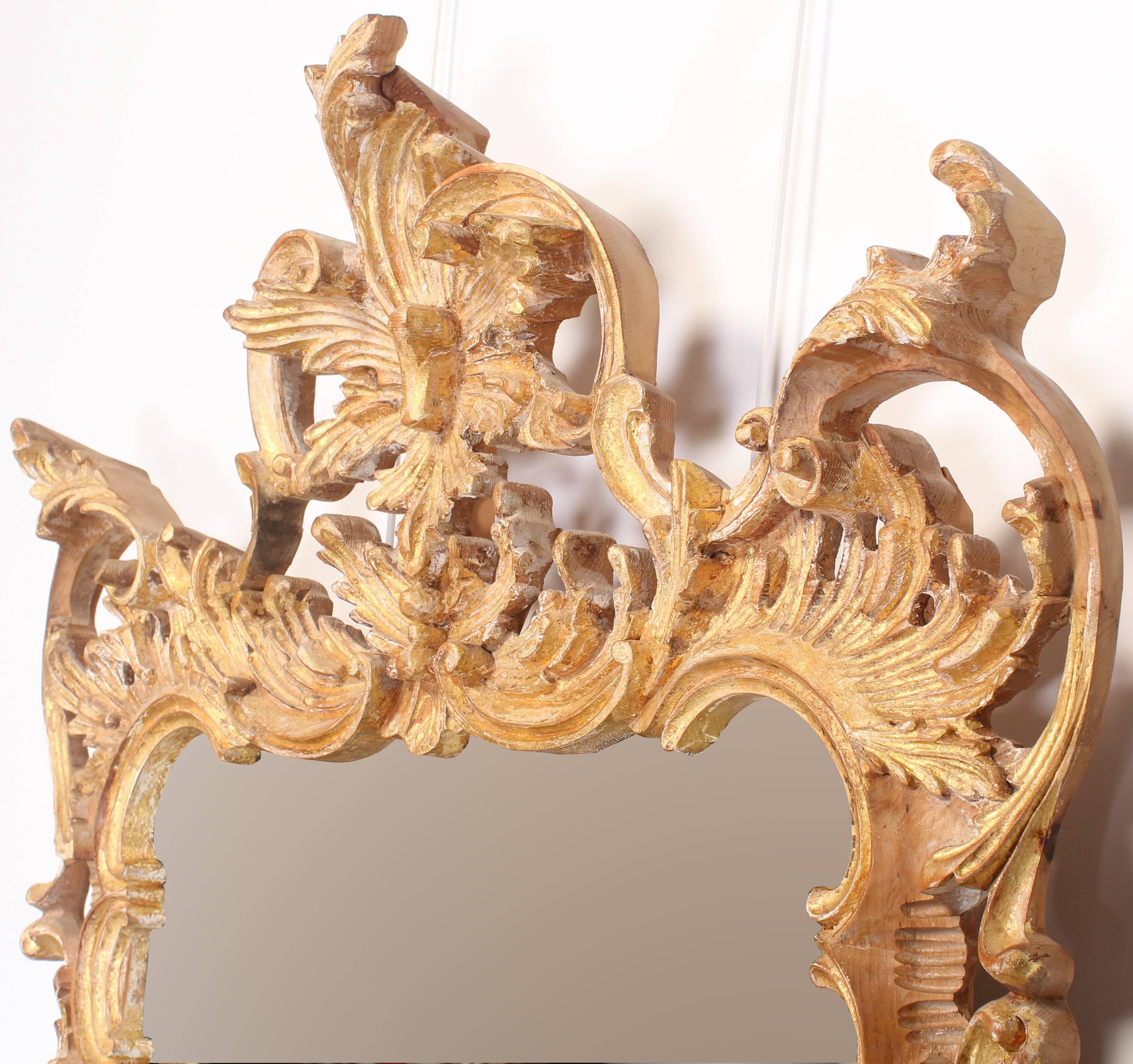 Late 20th Century Labarge Rococo Style Hand-Carved Italian Mirror, 1980