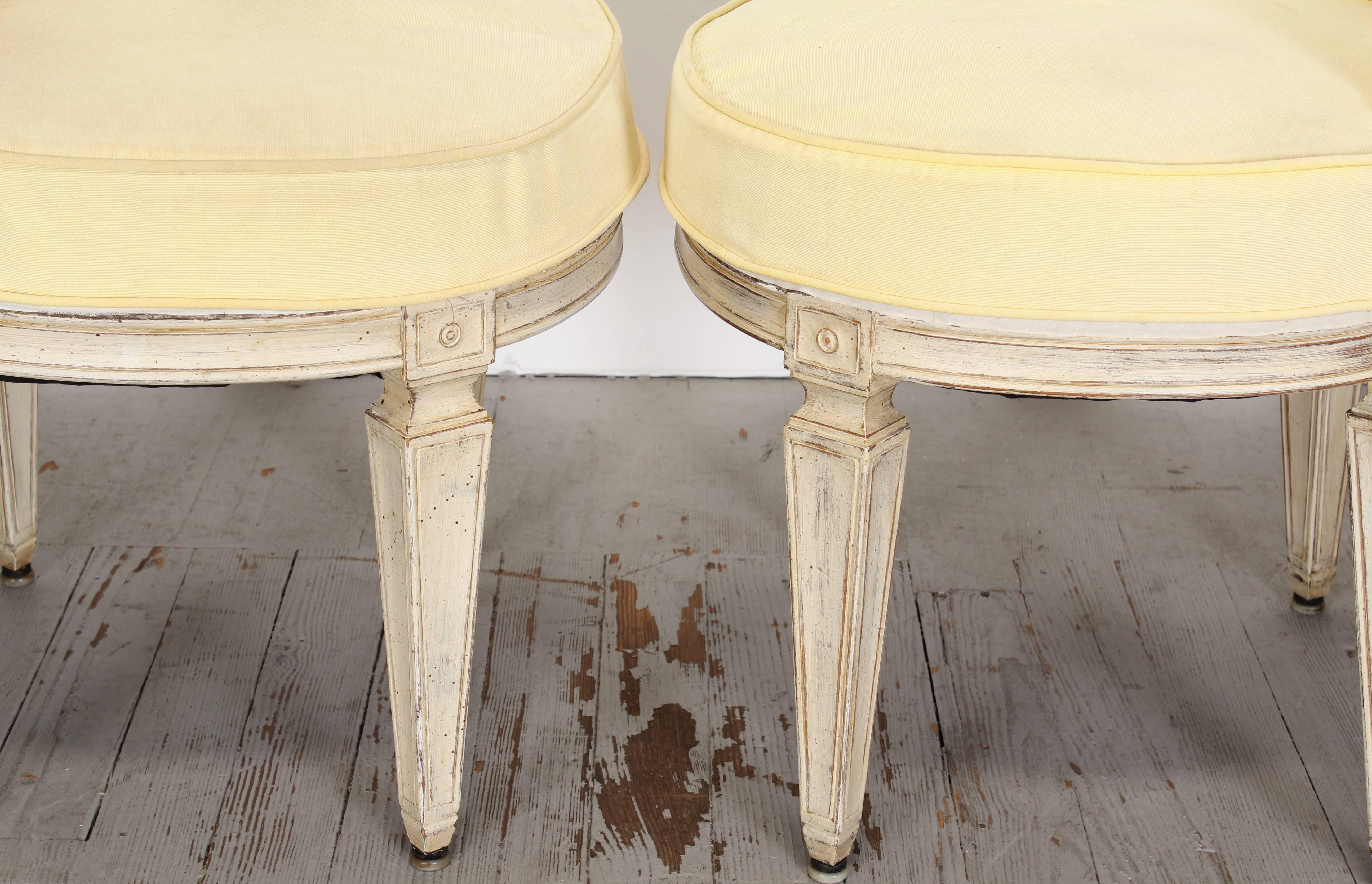 Set of Four French Louis XVI Jansen Style Painted Side Chairs, 1950 5