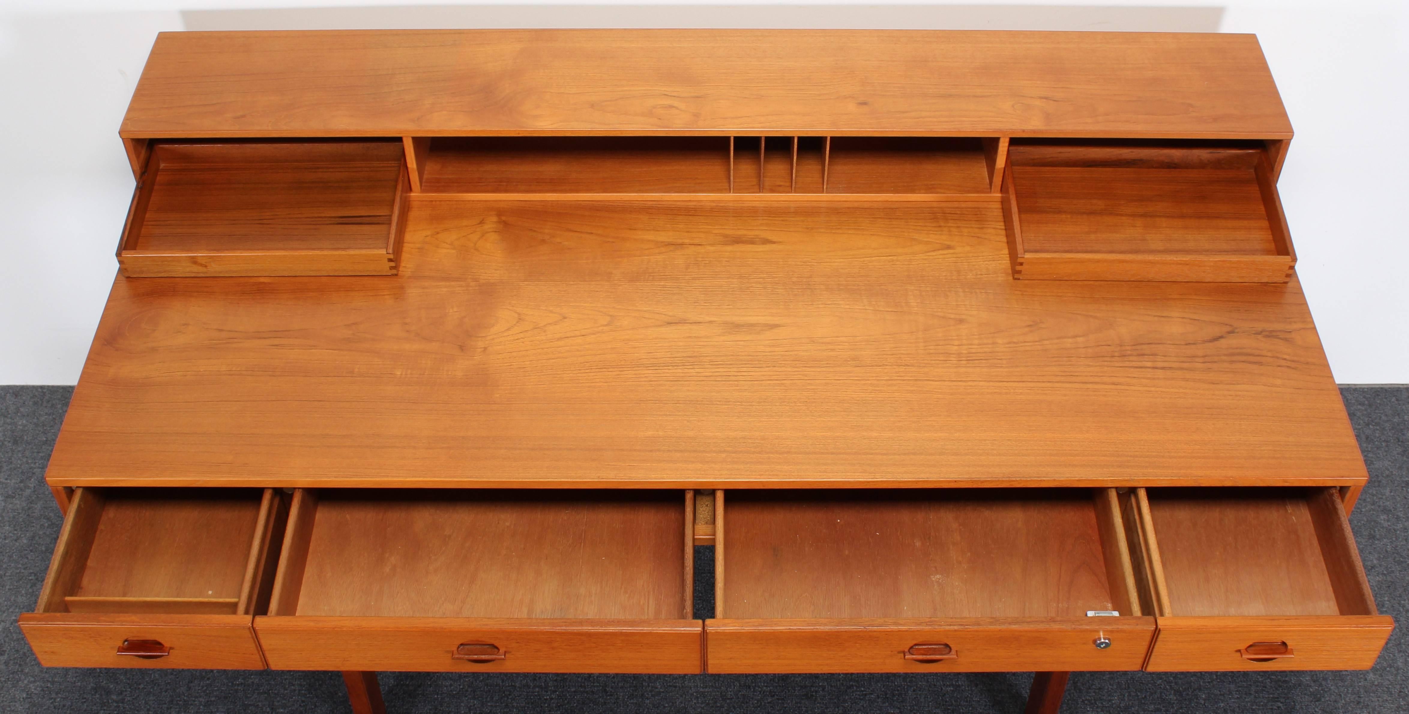 Mid-Century Modern Danish Teak Wood Flip Top Desk by Peter Lovig-Nielsen, 1970s