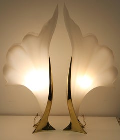 Rougier Pair of Signed Table Lamps, 1980s