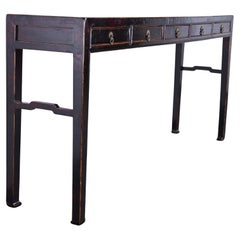 Fine Black Lacquer Ming Style Console Table, 1920s